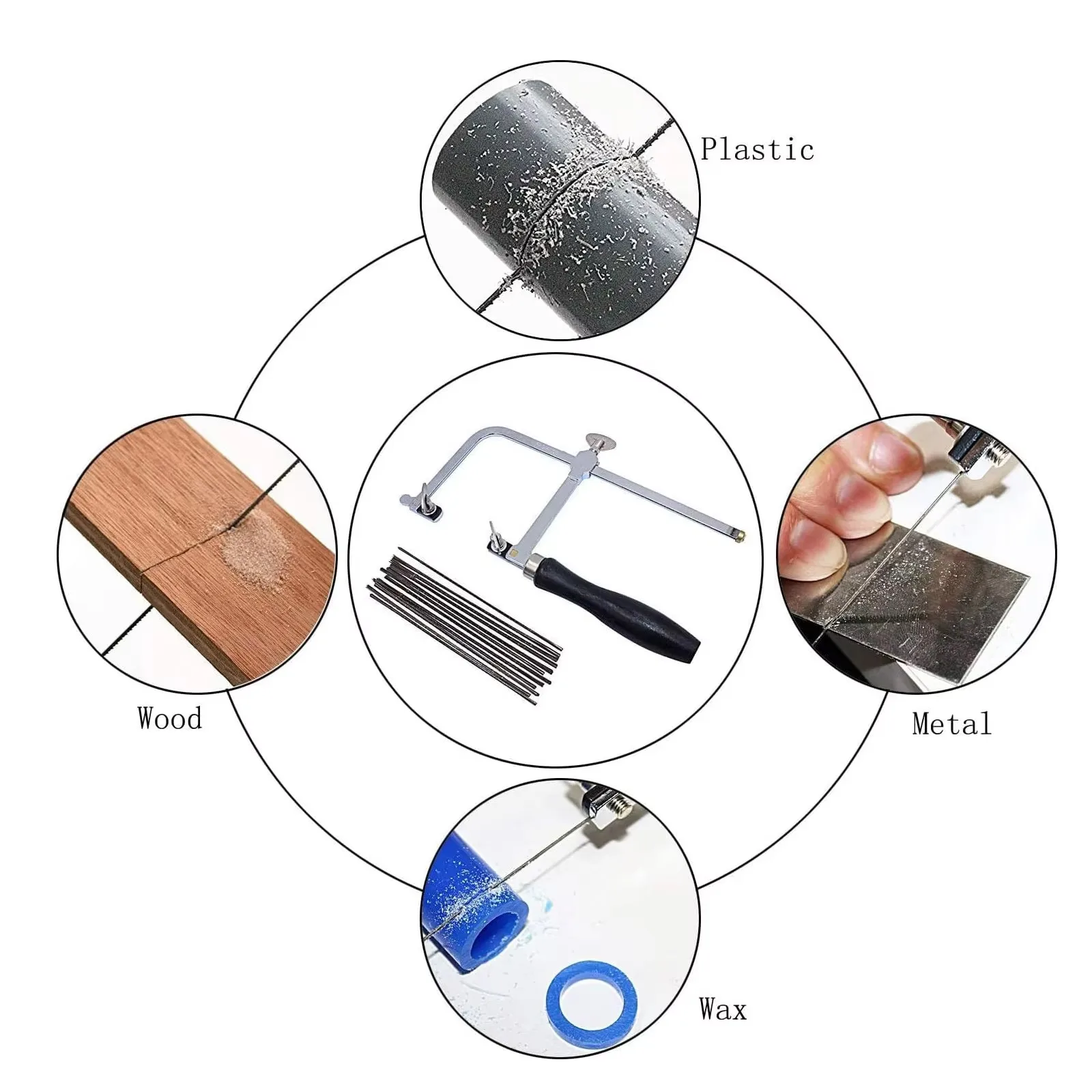 PHYHOO Jewelers Saw Frame Adjustable with 12 Blades Professional Jewelry Making Kit for Precision Cutting