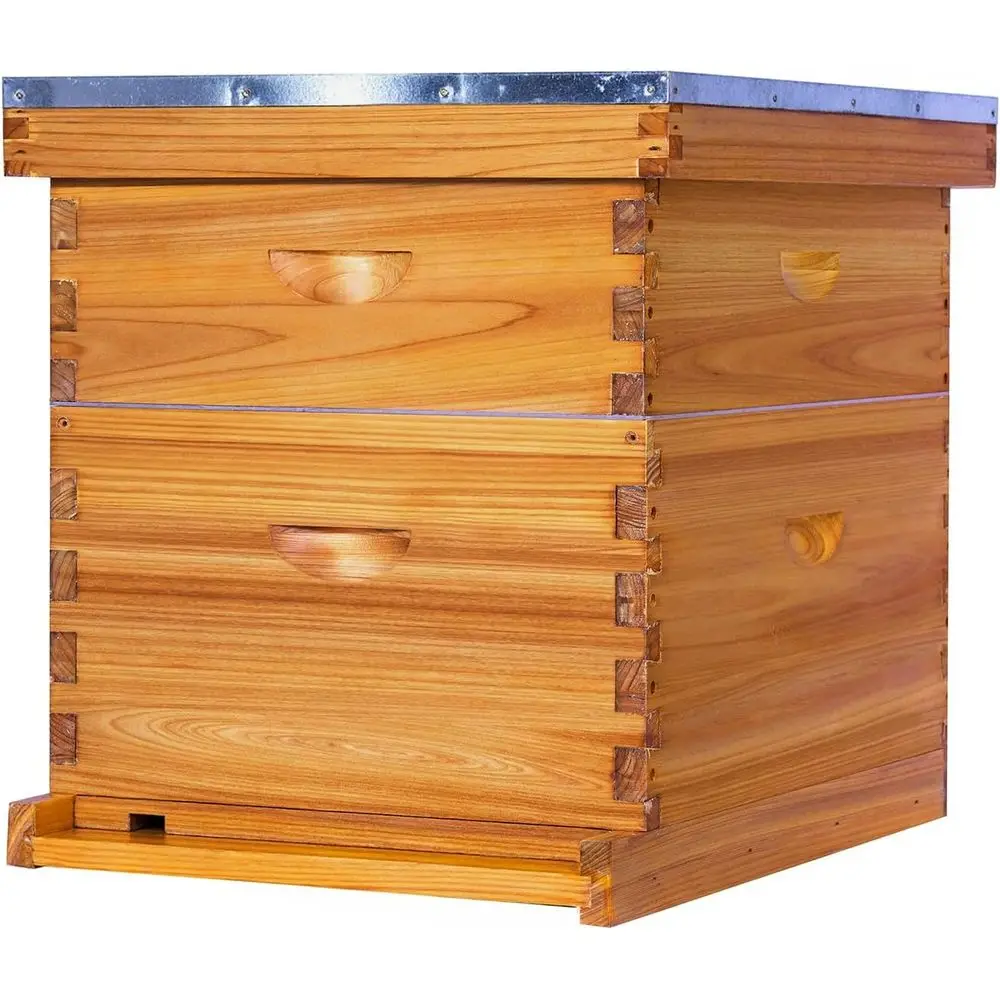 

Универсальный набор для пчеловодства: улей на 10 рамок с рамами с вощеным покрытием и фундаментами (1 глубина, 1 средняя коробка)