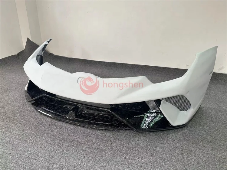 High Quality P-Style Forged Grain Semi Carbon Fiber Front Bumper Body Kit for Lamborghini LP610 LP580 Cars