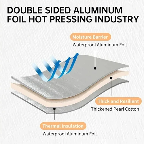 Imagen 2 del producto Estera de papel de espuma para acampar al aire libre, almohadilla portátil a prueba de humedad, estera de playa para Picnic, almohadilla aislante de aluminio para dormir, suministros para acampar