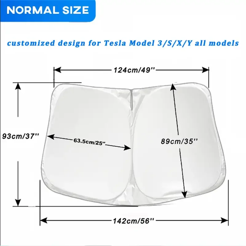 Visor pelindung UV kaca depan mobil, pelindung kaca depan mobil untuk Tesla Model 3 Y X S