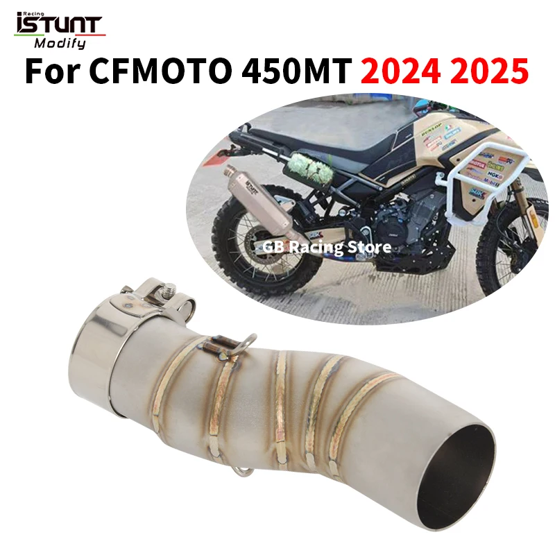 Slip On For CFMOTO 450 MT 450MT 2024 2025 Motorcycle Exhaust Muffler Escape Moto Modify 51mm Middle Link Pipe Bike Tube