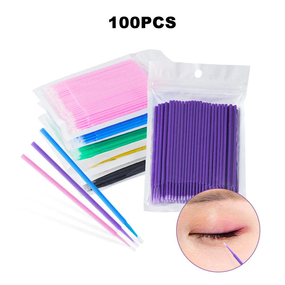 

100PCS Nano Makeup Swabs - Precision Tipped Cotton Buds for Eyeliner/Mascara Removal Micro Point Eyebrow Correction