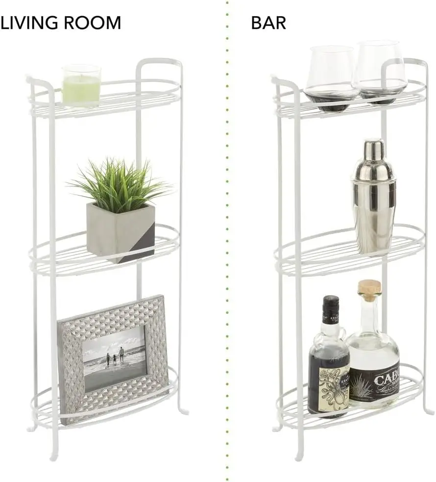 

Трехуровневая вертикальная полка для ванной комнаты, декоративный металлический органайзер-стеллаж с 3 секциями