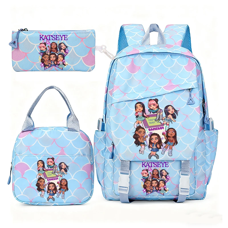 Katseye Music Backpacks For Girls Boys 3pcs Travel High Capacity Students Shool Bags Fresh color Laptop Mochilas YK2 - view 2