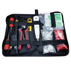 Network Tool Kit Cabling Termination Tool-Set Crimping Punch Down Cable Tester Stripper Cutter Screw Driver All In One Nylon Bag