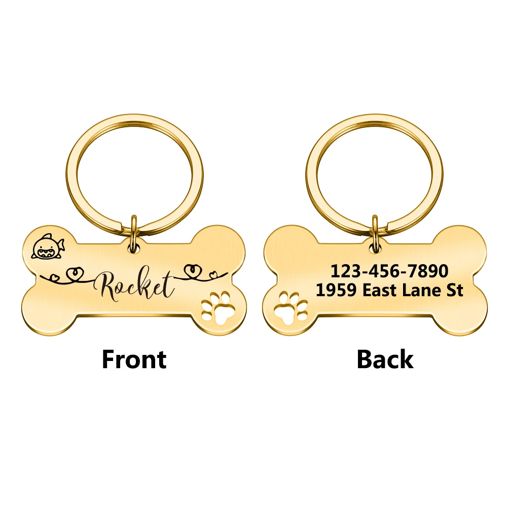 

1 pc cute cartoon Dog Tag Laseags Personalized Pet ID Tag For dog Pets
