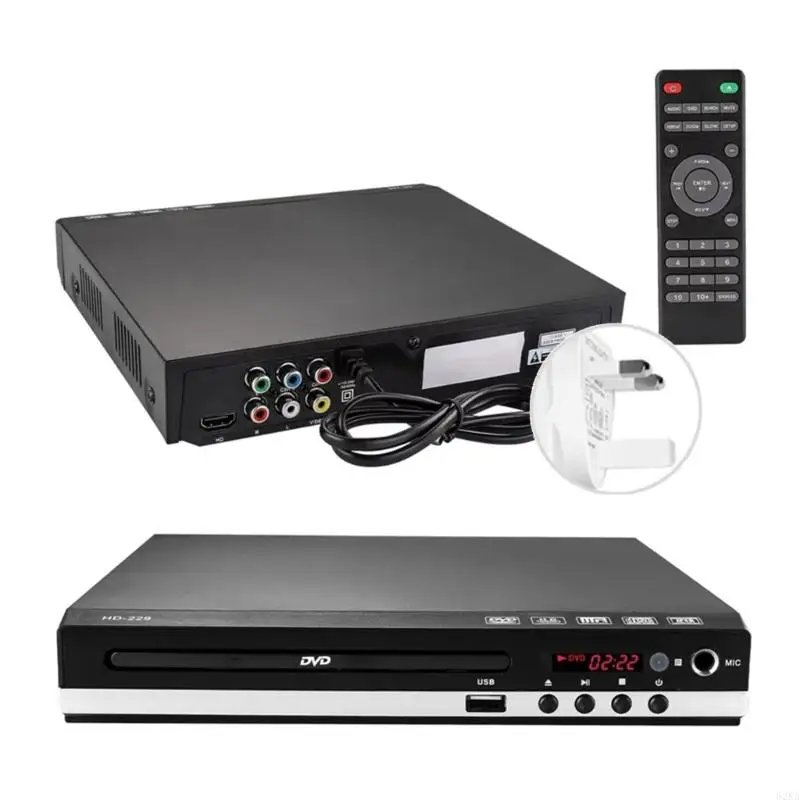

62KA Compactly DVDs Player for TV with USB Port Karaokes Mics Support All RegionFree