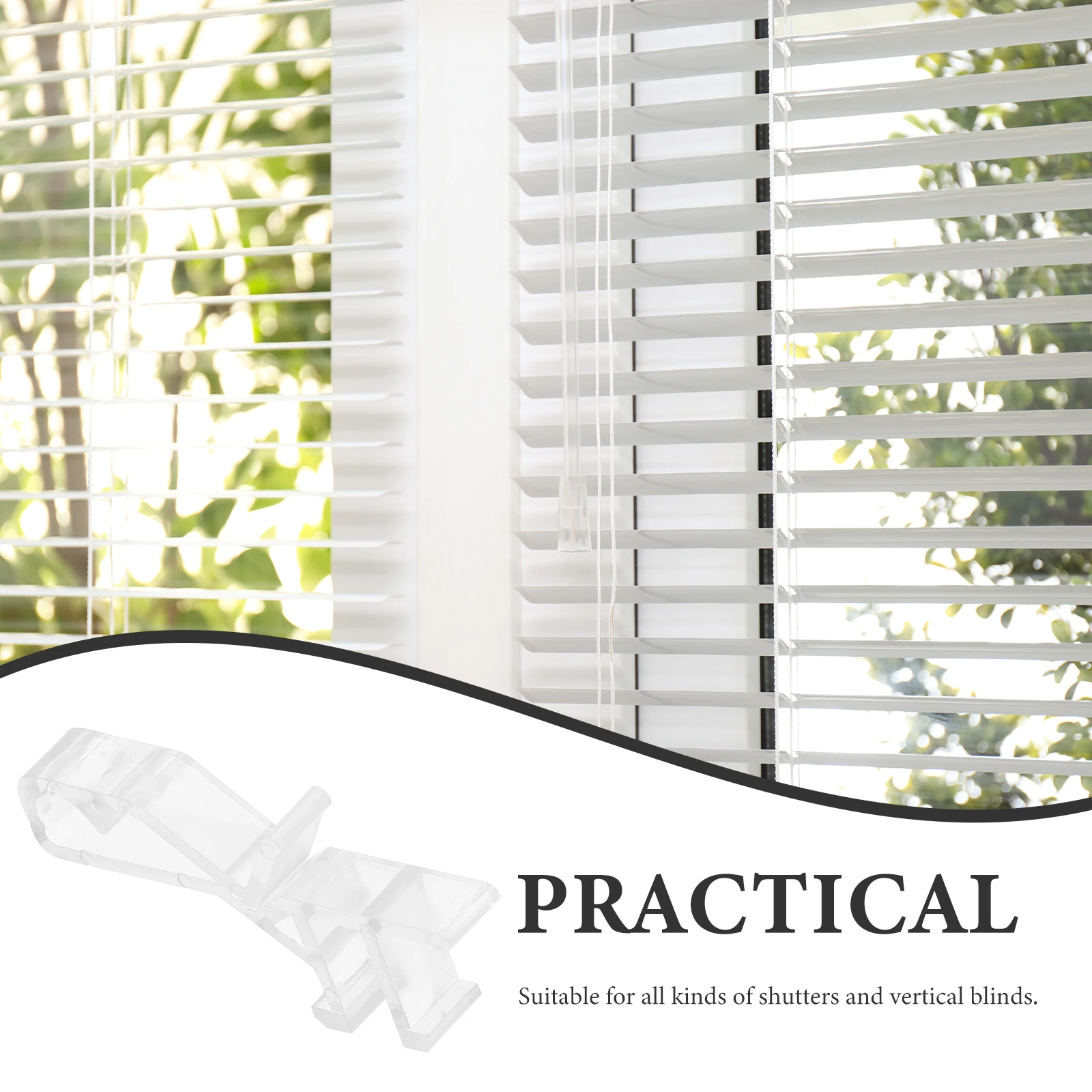 

20pcs Valance Clips For Blinds Plastic Vertical Blind Clamps Replaceable Window Curtain Accessories Transparent Lightweight Home