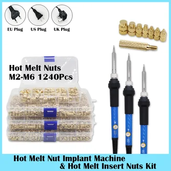 열 삽입 너트 다리미 팁, TS100 납땜 다리미 인서트, 내부 스레드 헤드 M2-M8, 황동 핫멜트 인서트, 3D 프린터 