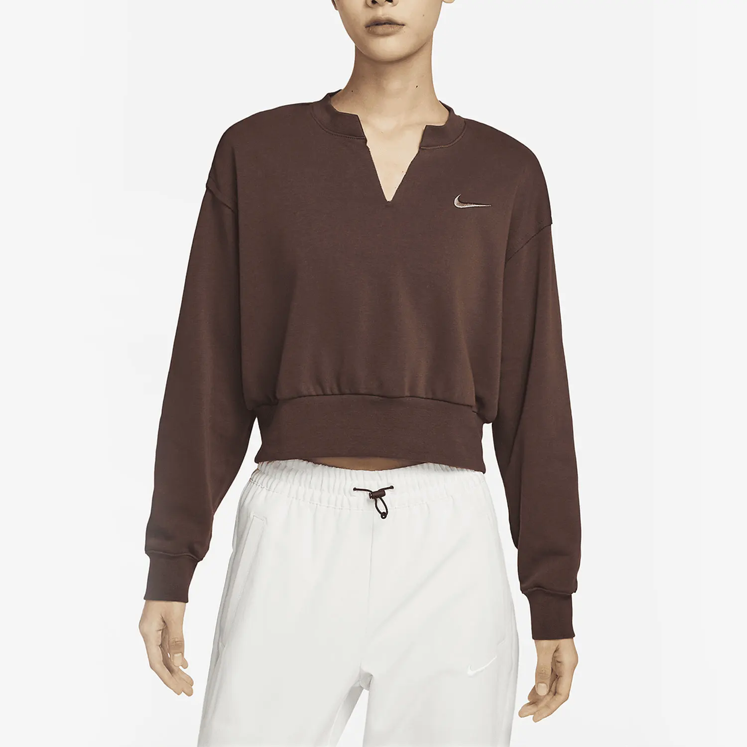 

Nike genuine Spring New Women's French Terry V-Neck Sport Sweatshirt DV7843-227
