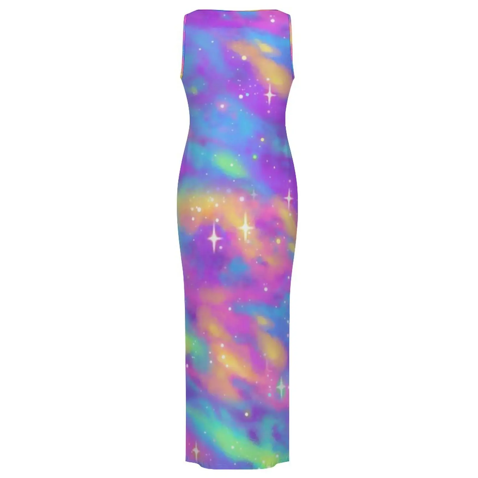 Abstract Star Print Dress Sleeveless Pastel Galaxy Pretty Maxi Dresses Spring Aesthetic Custom DIY Bodycon Dress 2XL 3XL 4XL