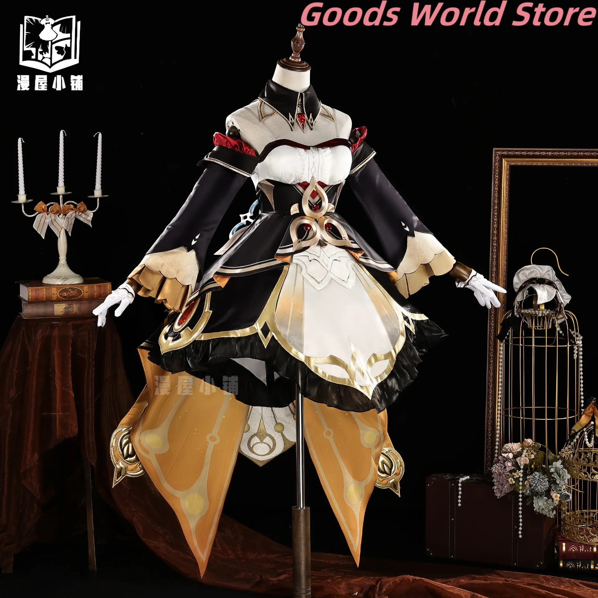 متوفر في المخزون أزياء ساندرون التأثيرية شعر مستعار لعبة جينشين إمباكت ساندرون لعب الأدوار ملابس حفلات الهالوين مهرجان ملابس حريمي