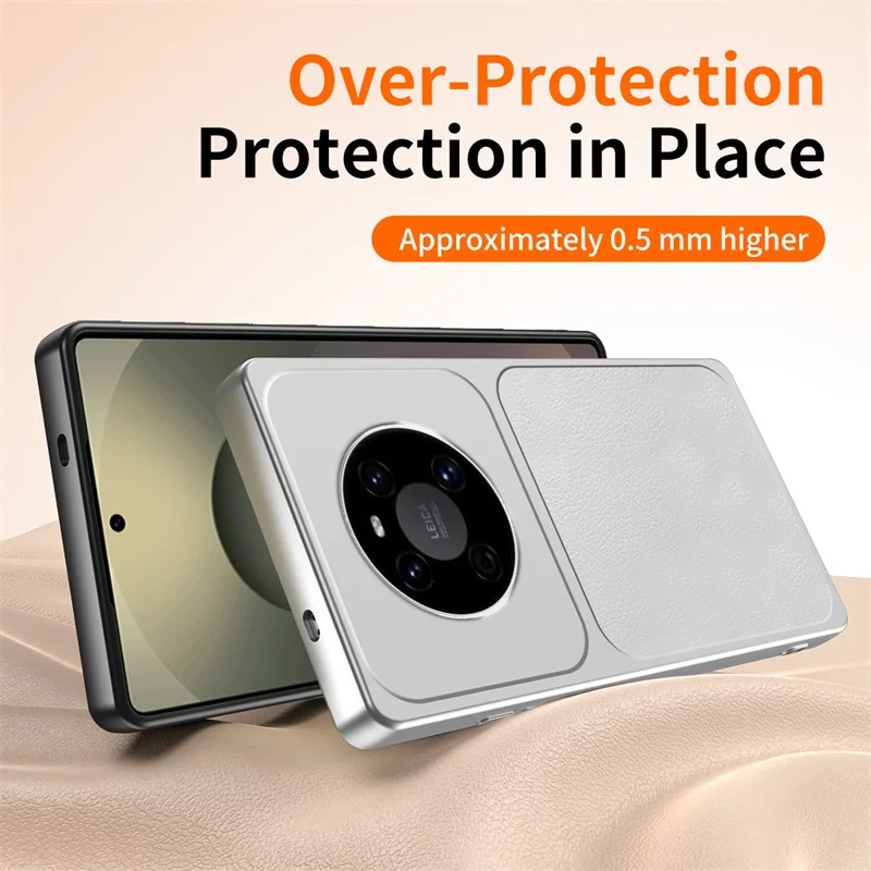 Minimalist Lychee-Texture Phone Cases for Huawei Mate40 Mate40Pro Yellowing-resistant Impact-resistant Lambskin Ultra-Slimwith