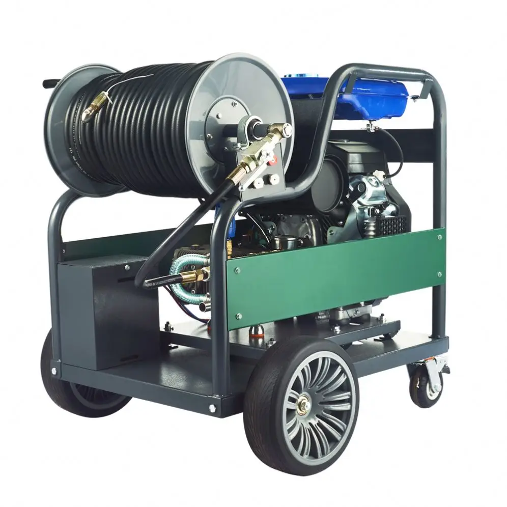 200 Bar Cleaning Dredging Sewer Jetter Machine High Pressure Automatic Power Engine Water Washer Drain