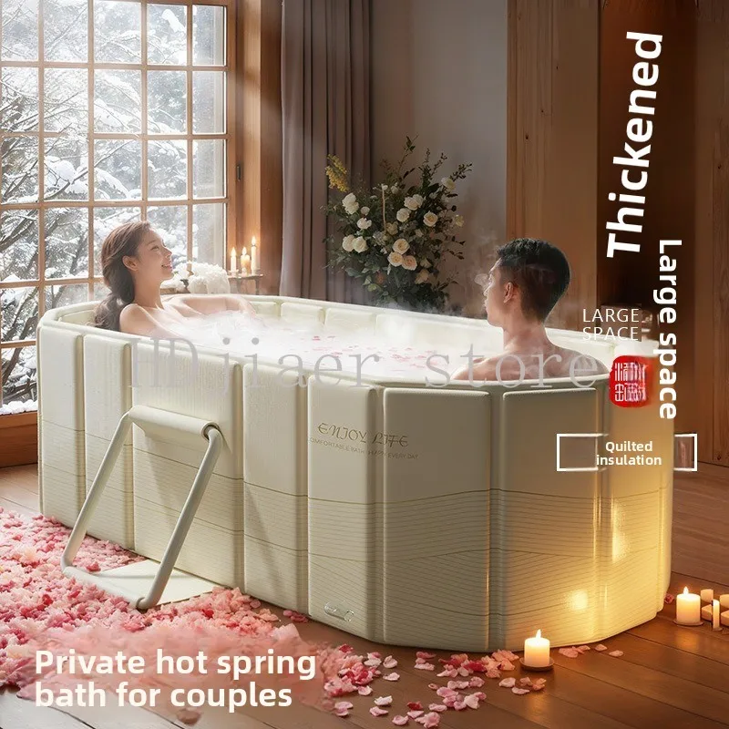 

Adult foldable bathtub household bath quick open thickened thermal insulation bath bucket