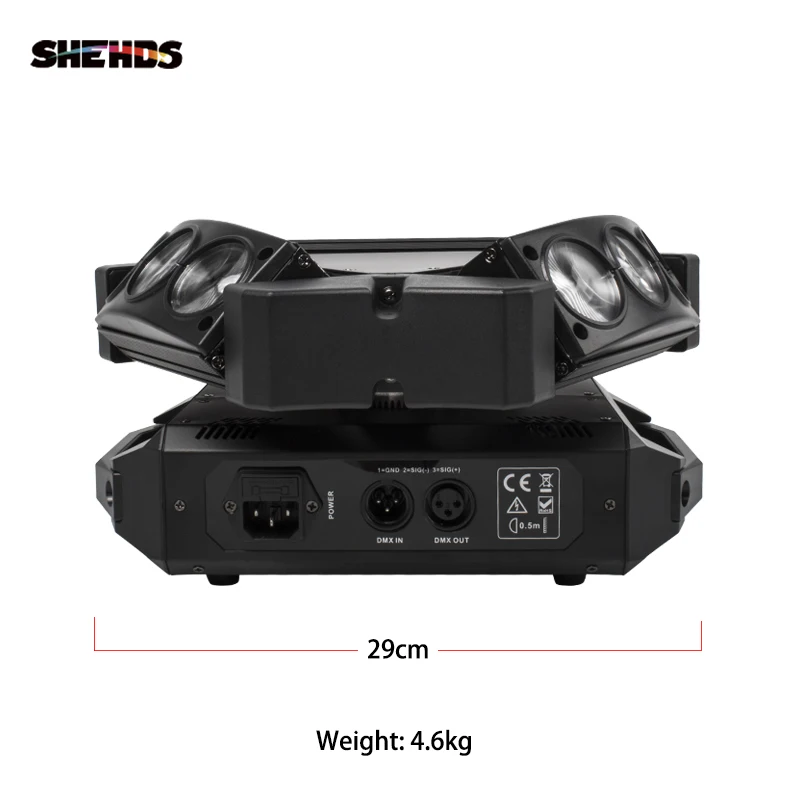 SHEHDS Mini 9X10W Spider Moving Head Lighting RGBW Effect Beam LED Lights DJ Disco Stage Wedding Nightclub DMX Console
