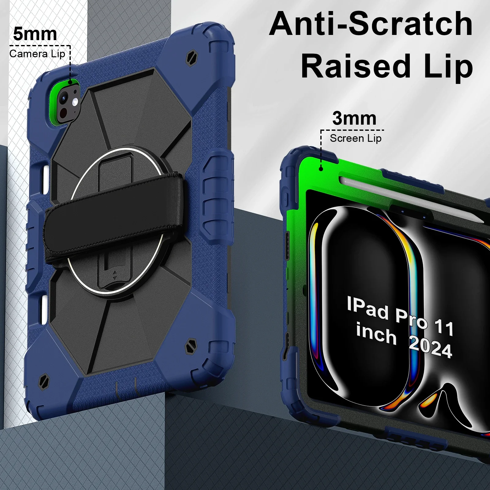 Etui na iPada Pro 11 2025 M4 Air 4 5 10.9 Mini Shockproof Stand Case 6 7 8 9th 10th 11th Generation 10.2 inch Hard Tablet Cover — zdjęcie produktu 2