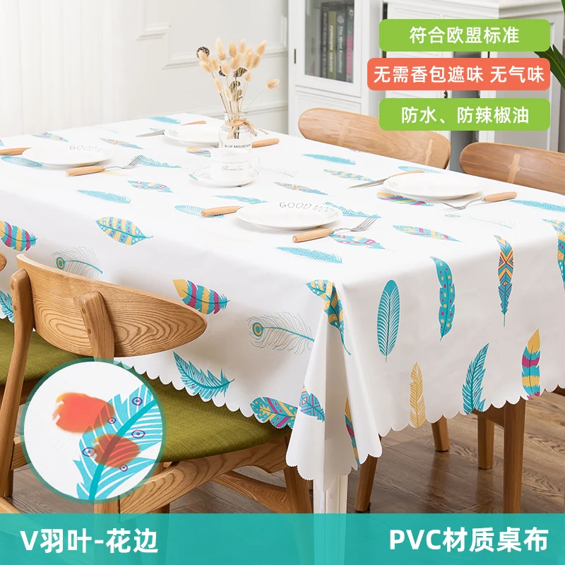 

Waterproof Oilproof Thin Soft PVC Table Tablecloth Table Cover Mat Kitchen Oil cloth Soft Rectangular Cloth