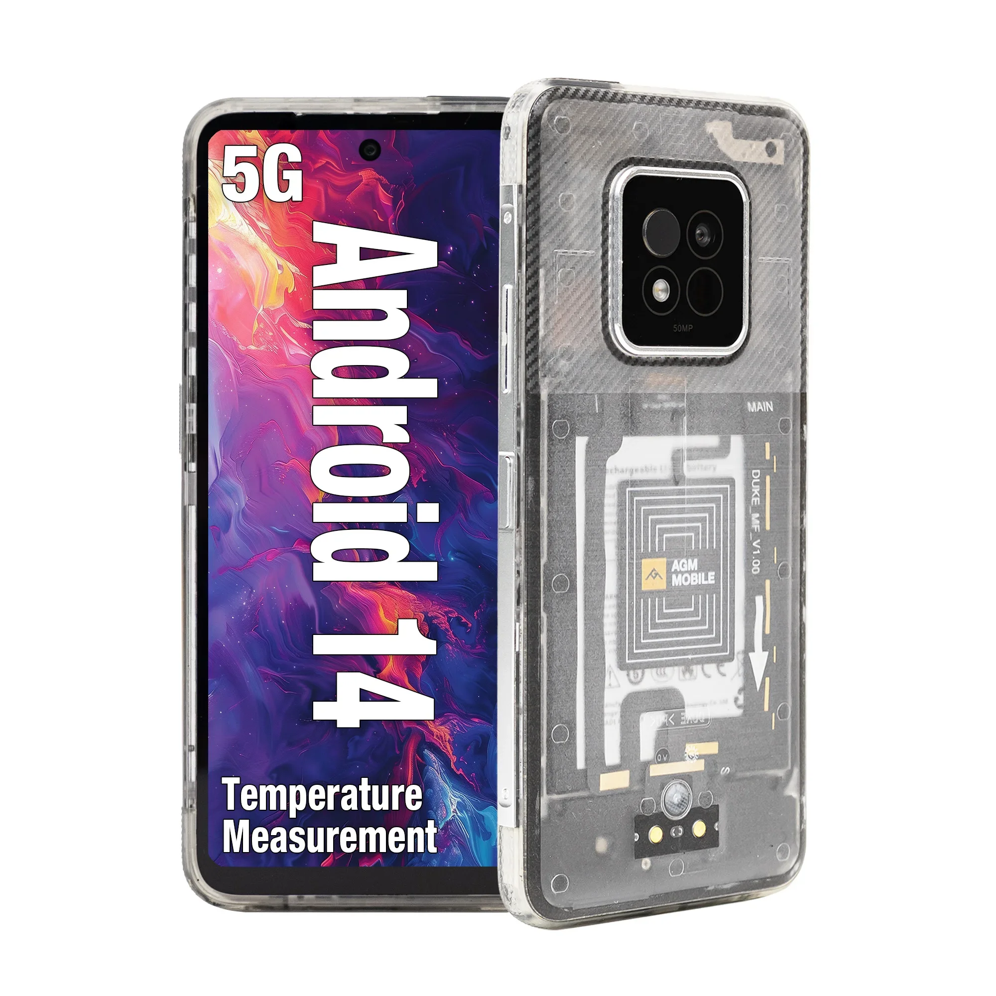 [Factory] AGM X6 Phantom 5g Android 14 Temperature Measurement 50MP Camera Waterproof 5g Mobile Phone Celulares 5G Smartphone