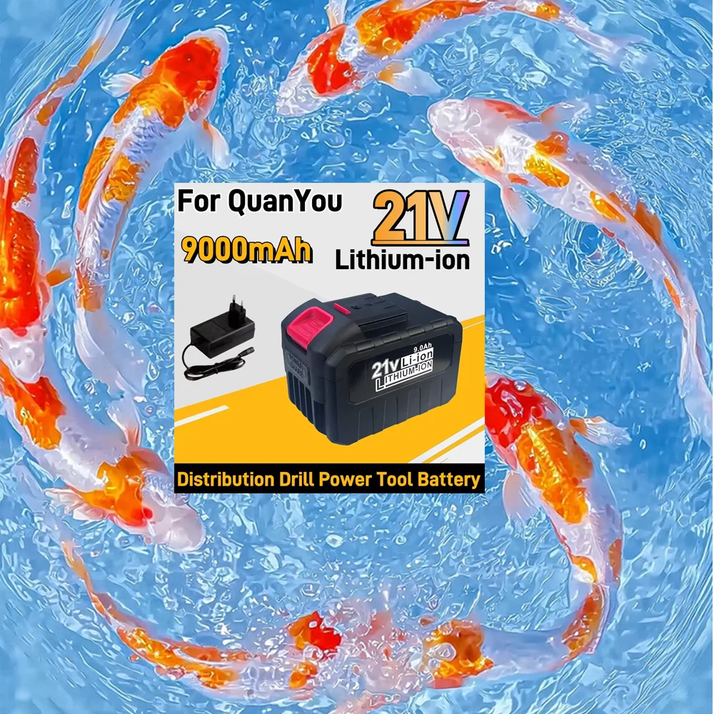 🛡️  21V for QuanYou lithium-ion distribution drill power tool battery Super powerful lithium 9000mAh battery 💯