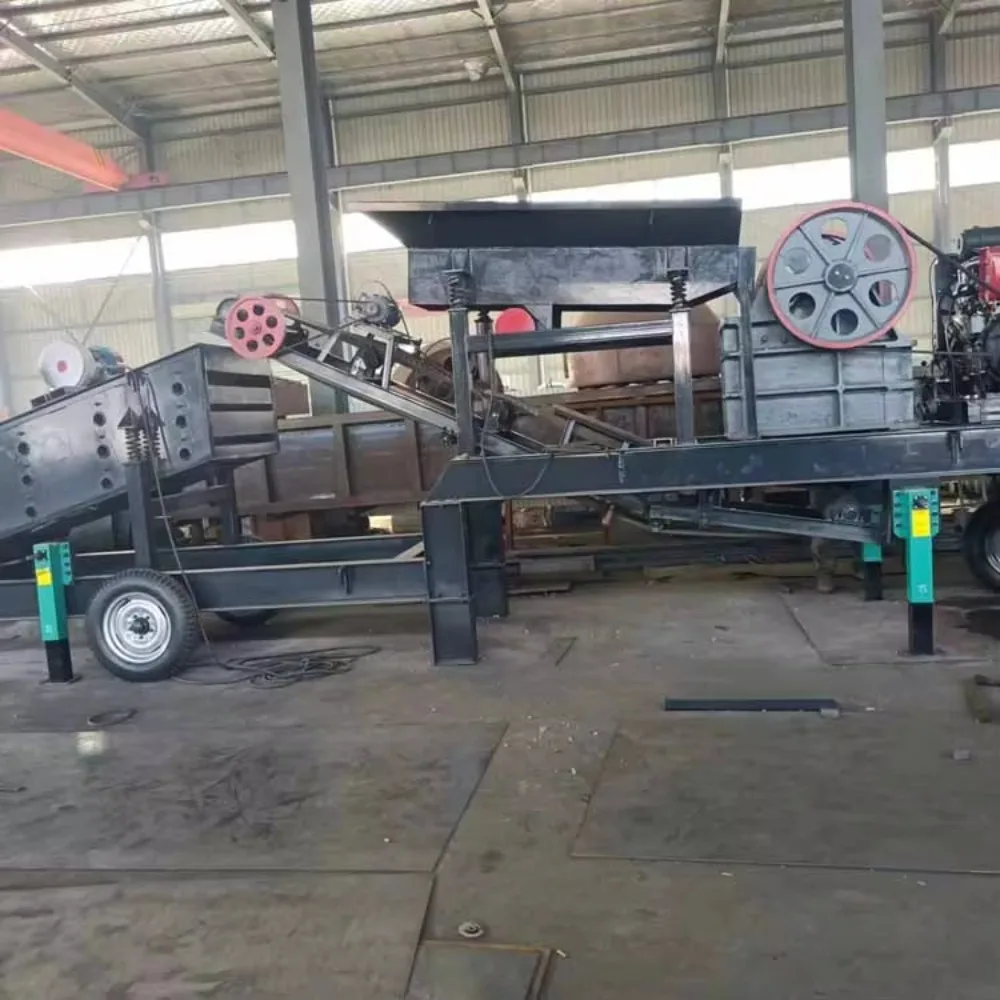 مناسبة لبدء الأعمال الحصى 250*400 كسارة الفك مع الناقل وشاشة تهتز