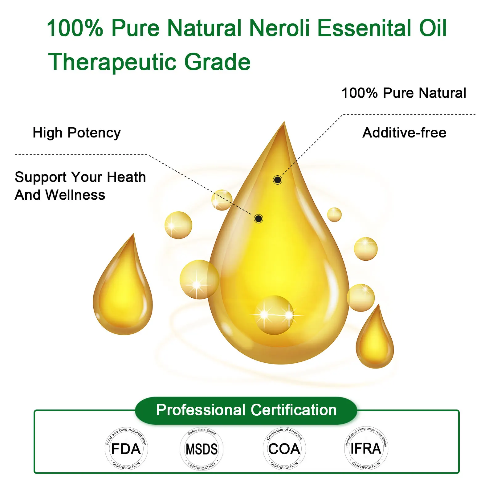 Pure Natural 100ml Neroli Essential Oil for Skin Care Help Sleeping Lavender Jasmine Ylang Ylang Frankincense Vetiver Aroma Oil