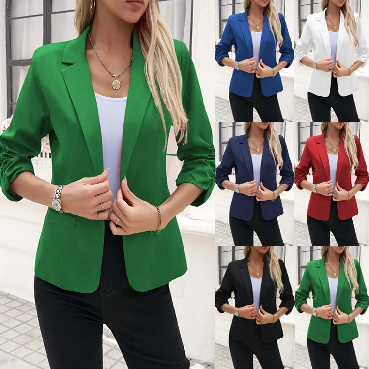 Chaqueta de Traje para Mujer, Estilo Europeo y Americano, Nueva Colección 2026, Ropa Formal, Manga Tres Cuartos