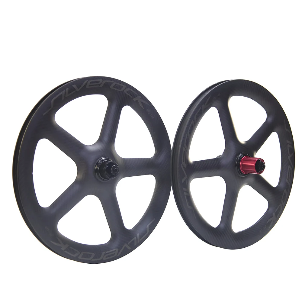 SILVEROCK WD5 Карбоновые колеса с пятью спицами, 16 дюймов, 1 3/8 дюйма, 349, дисковый тормоз с центральным замком для складного велосипеда FNHON GUST K9 K3PLUS, пара колес SILVEROCK WD5 Карбоновые колеса с пятью спицами, 16 дюймов, 1 3/8 дюйма, 349, дисковый тормоз с центральным замком для складного велосипеда FNHON GUST K9 K3PLUS, пара колес