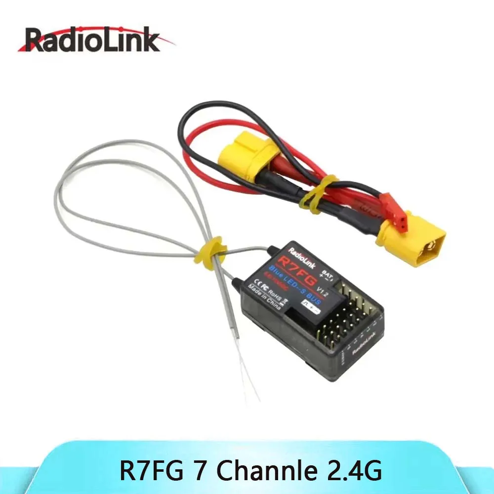 Radiolink R7FG 7 ช่อง 2.4G Gyro Receiver รถแรงดันไฟฟ้าเกียร์ Telemetry 600 M ยาวช่วง RX สําหรับ Crawler Drifting รถ RC