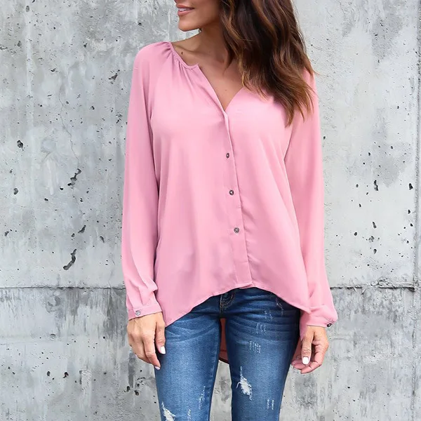 VOLALO Spring Summer Women Chiffon Blouse Long Sleeve Ladies Office Ladies Shirts  Work Top  Female Botton Clothing