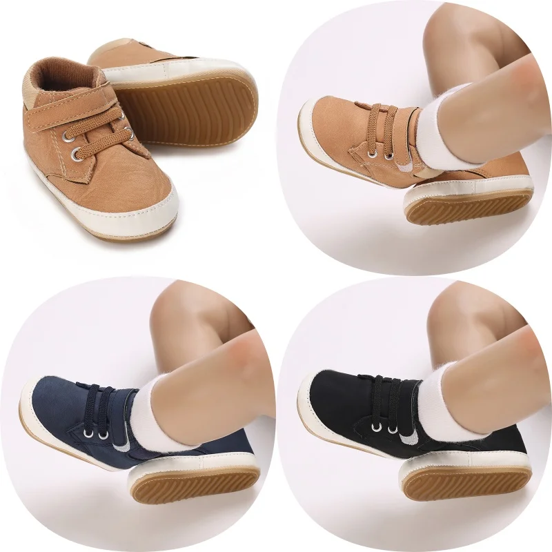

Сплошной цвет, новая детская обувь для детей 0–18 месяцев, противоскользящая повседневная спортивная обувь из искусственной кожи с мягкой резиновой подошвой, первая детская прогулочная обувь