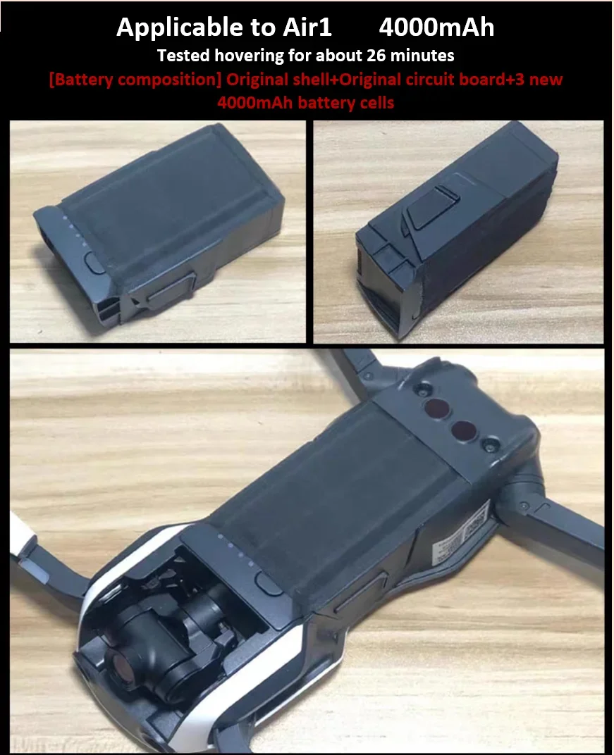 

NEW TOP Large capacity refitting battery 4000mAh for Mavic Air 1 Drone 23min long flight time DIY parts