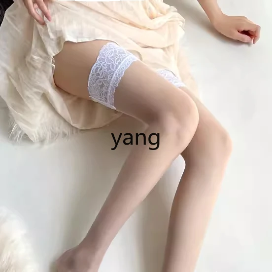 LMM summer ultra-thin thigh socks toe reinforcement black stockings flesh color non-slip