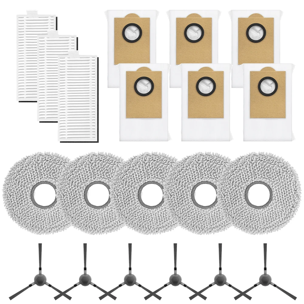 

Filter Mop Cloth Bag Side Brush Kit For LEFANT For M3 / For M3 For Gen2 / For M3 Gen1 Robot Vacuum Cleaner Accessories