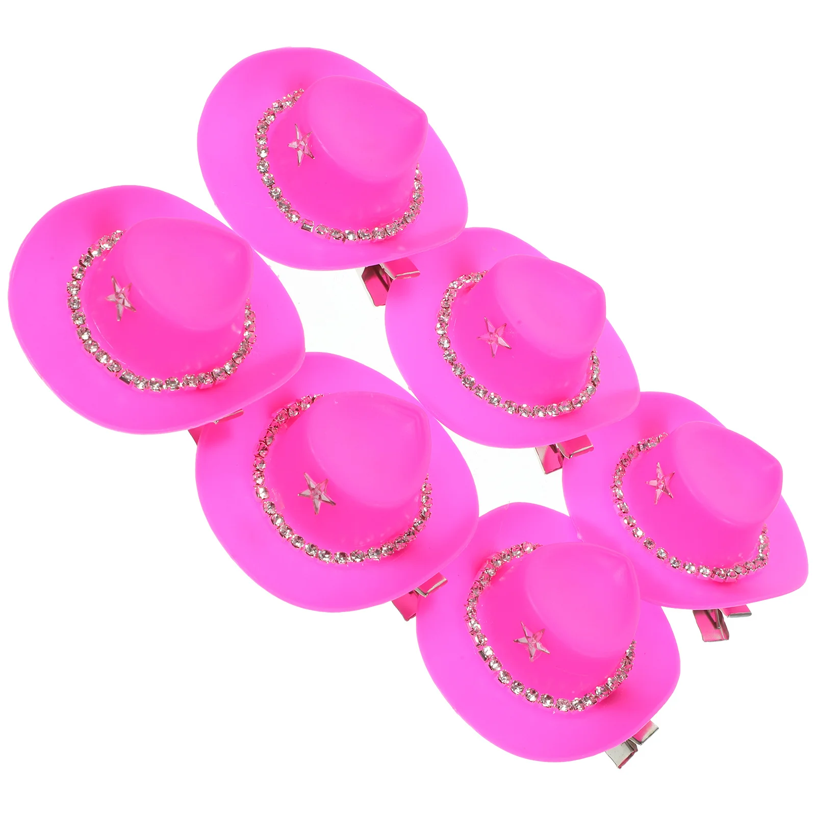 

6pcs Cowboy Hat Hair Clips Elegant Hair Accessories For Women Girls Summer Party Wedding Beach Carnival Photography Decorative
