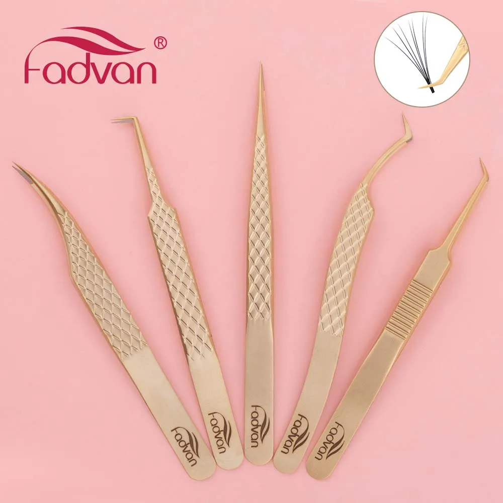 FADVAN Precision Fiber Tip Tweezer for Eyelash Extensions Professional Eyelash Tweezers Antistatic Straight