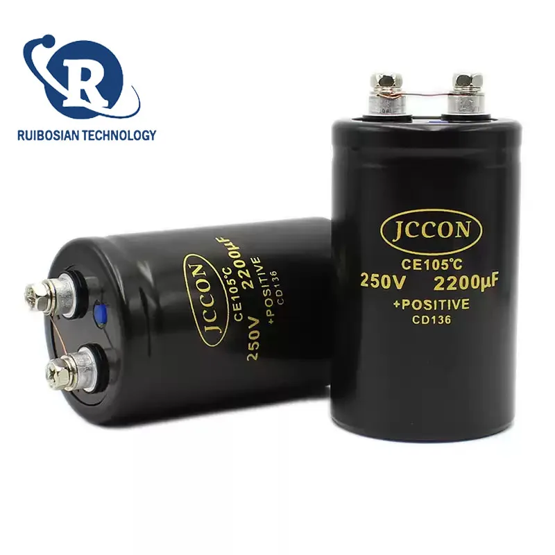 JC bolt electrolytic capacitor 250V2200UF 50x80mm CD136 variable frequency screw capacitor CE105 ℃