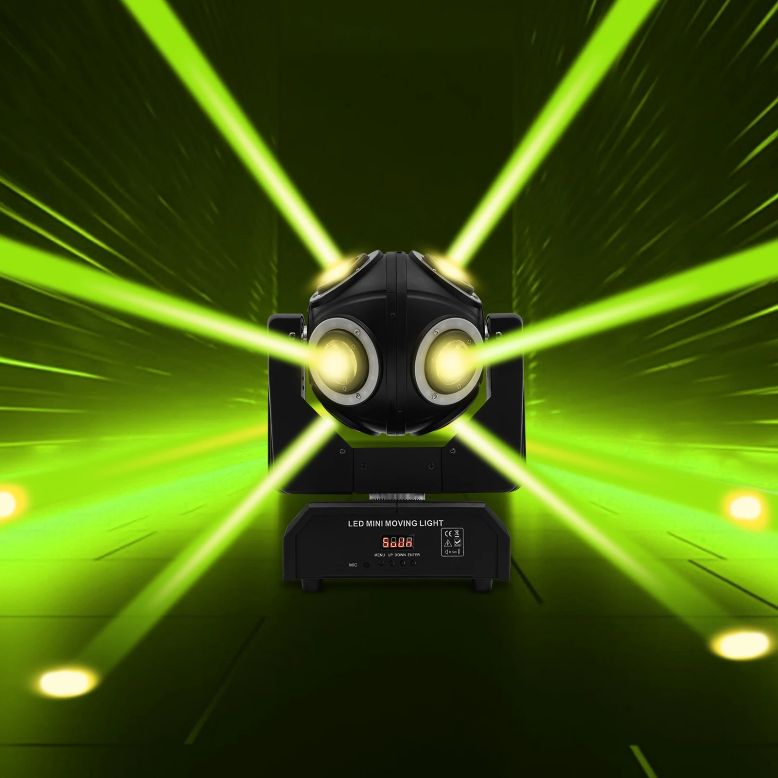 ضوء متحرك DJ مدمج 8 رؤوس، ضوء حفلة RGBW LED مع وضع Master-Slave، حجم صغير لتأثيرات مرحلة الزفاف في شريط KTV