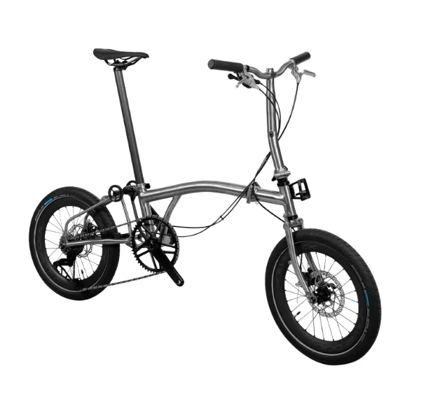 HEXATI チタン18インチ折りたたみ自転車 ダブルディスクブレーキ