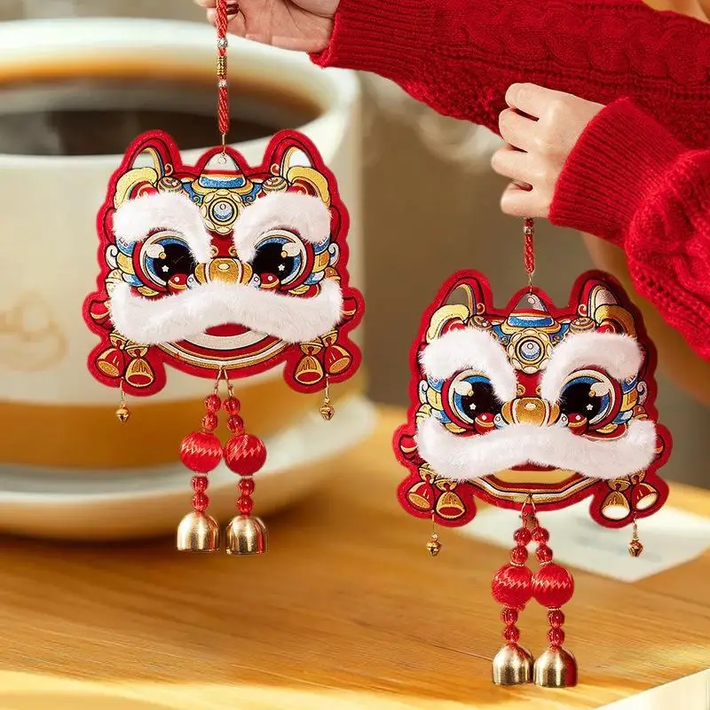 Chinese Spring Festival 2026 Horse Year Door Trinket - Lion Dance DIY Hanging Decoration Accessories