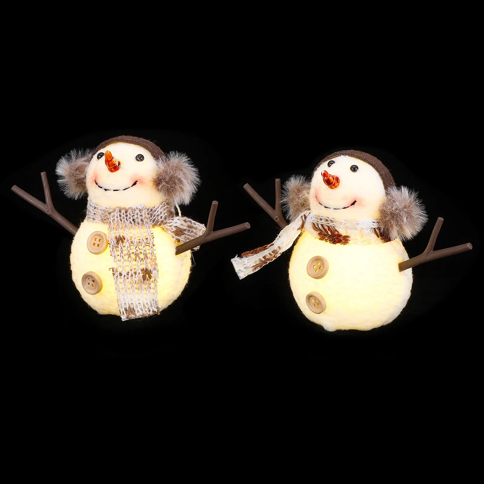 

2Pcs Glow Snowman Christmas Pendants Hanging Decorations Xmas Snowman Decor Christmas Tree Ornament Decorative Pendant