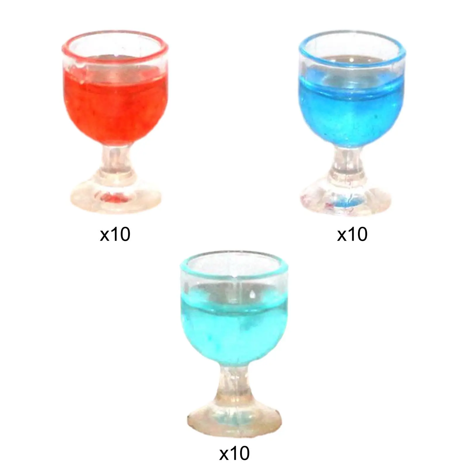 10x Dollhouse Drinking Water Cups Model Mini Dinning Room Champagne Glass Mini House Drink Accessory 1:12 Miniature Wine Glass