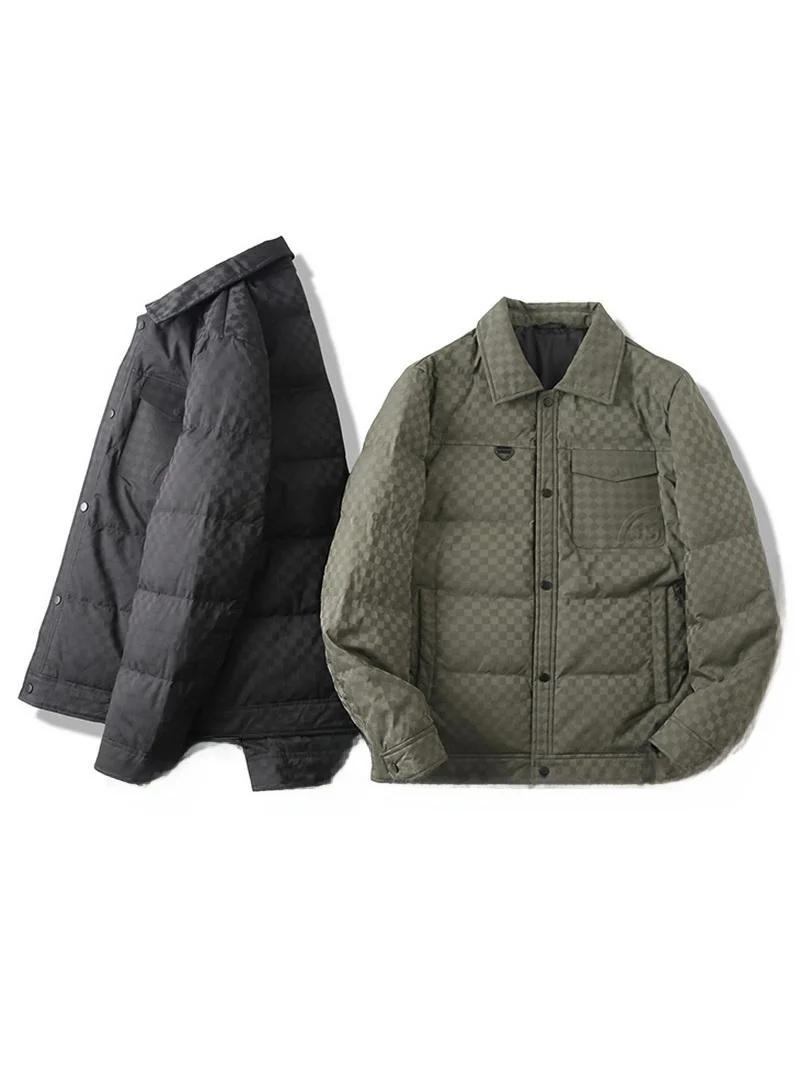 

New Advanced Outdoor Men's down Jaet Faionable Emed 90 Du down Anti-Water Cold Resistant Workwear Collar Quilted Coat