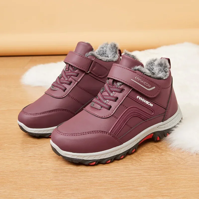 

Winter Cotton Boots Women's Casual Shoes Middle-aged and Elderly Women's Snow Boots Piled Thickened Warm Non-slip Cotton Boots