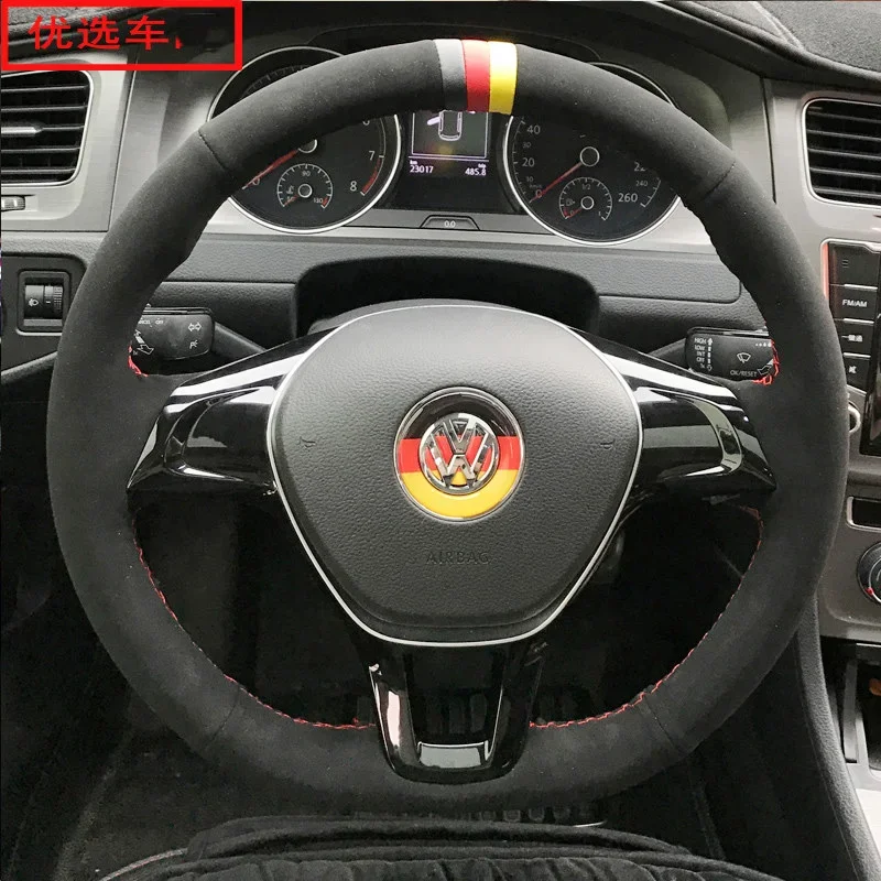 Para volkswagen vw golf 7 mk7 polo jetta passat b8 tiguan sharan touran trança capa de volante diy interior fibra carbono