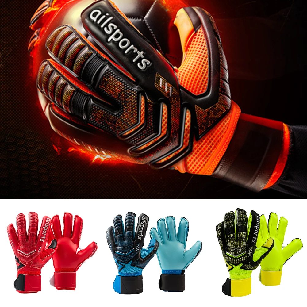 

Kids Men Professional Soccer Goalkeeper Gloves 4mm Latex With Finger Protection Children Adults Football Goalie Gloves Protector