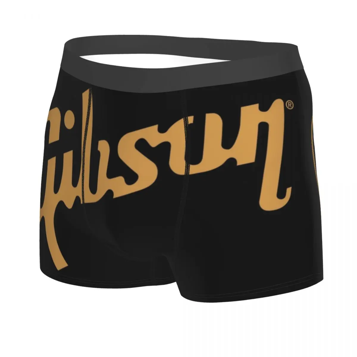 Novelty Gibson Logo Boxers Shorts Panties Men's Underpants Stretch Guitar Briefs Underwear