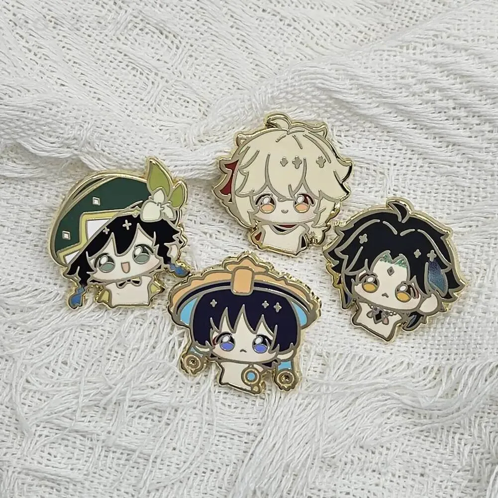 

Kaedehara Wanderer Kazuha Barbatos Genshin Anime Impact Metal Badge Cosplay Clothes Decor Brooch Pins Prop Gift