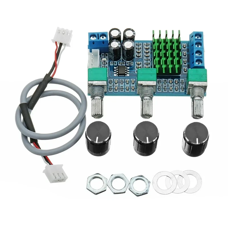 

DC 12V To 24V 2X80W XH-M567 Dual Channel Digital Amplifier Board High And Low Adjust On-Board Operational Amplifier